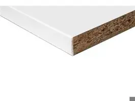 Spaanplaat 18x3050x400 mm meubelpaneel wit lange zijde met 2mm PVC