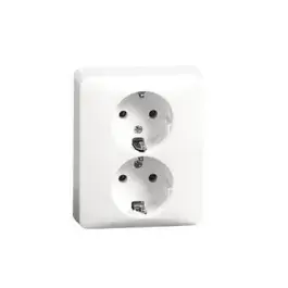 Peha inbouw stopcontact dubbel met randaarde Wit