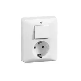 Peha inbouw stopcontact combinatie / wissel met randaarde Wit