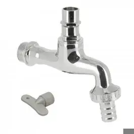 Tapkraan + slangkopp.,+sleutel gepolijst chr.1/2" Bonfix 71410