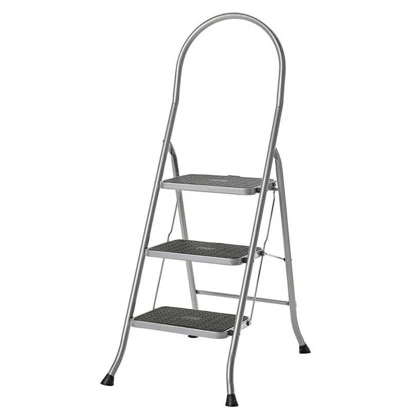 Altrex Cromato huishoudtrap 3-treeds met hoge beugel Silver