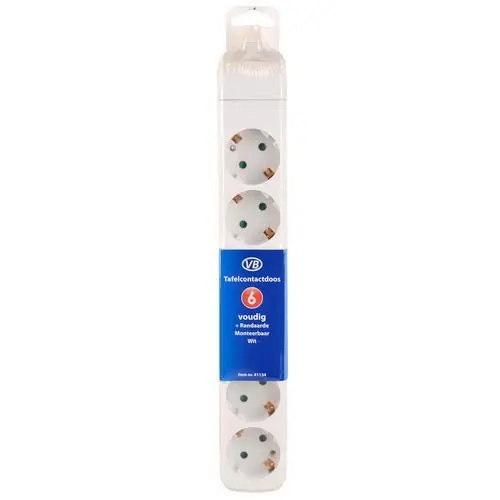 Tafelcontactdoos monteerbaar 6V + RA wit zonder snoer