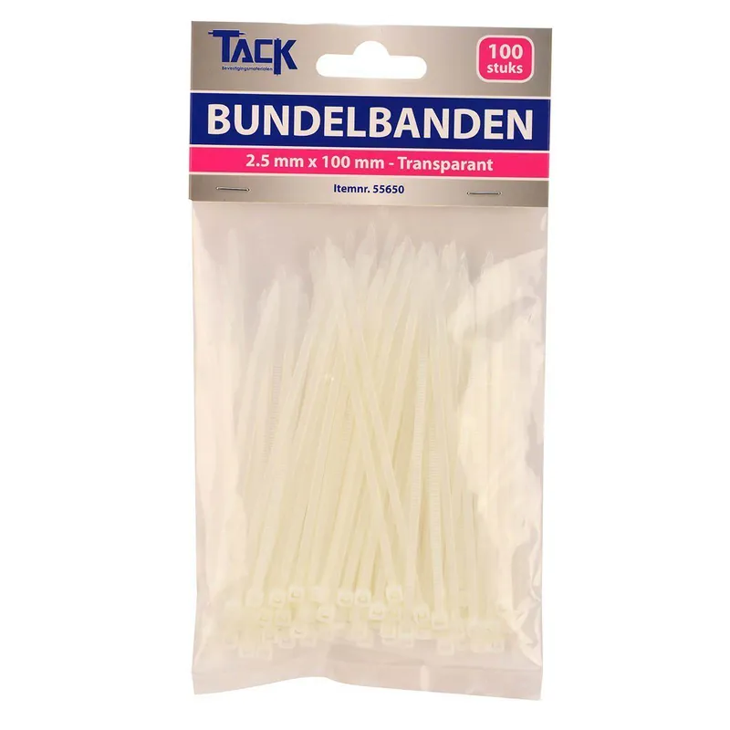 Bundelbandje tiewraps 2,5 x 100 mm. 100 st.