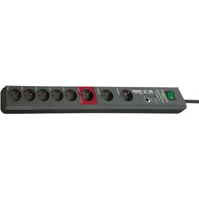 Brennenstuhl Secure-Tec overspanningsbeveiliging 19.500 A 8-voudig antraciet 3 mtr.