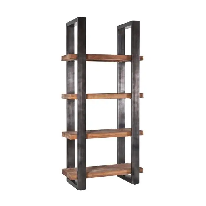 Eleonora boekenkast Mango 94 cm. met metalen frame zwart