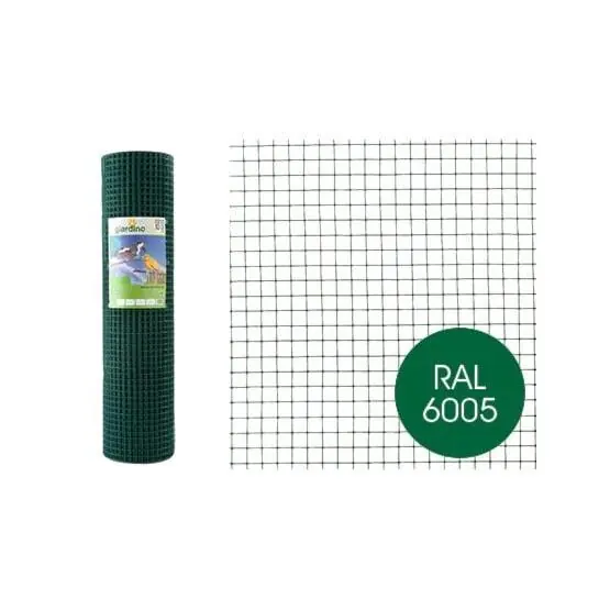 Giardino gelast gaas geplastificeerd 12.7 x 0.9mm x 101cm x 2.5 meter RAL 6005 groen