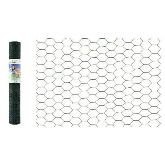 Giardino zeskant geplastificeerd 25 x 1.0mm x 100cm x 2.5 meter RAL 6005 groen