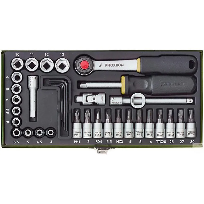Proxxon dopsleutelset 1/4" 36-delig