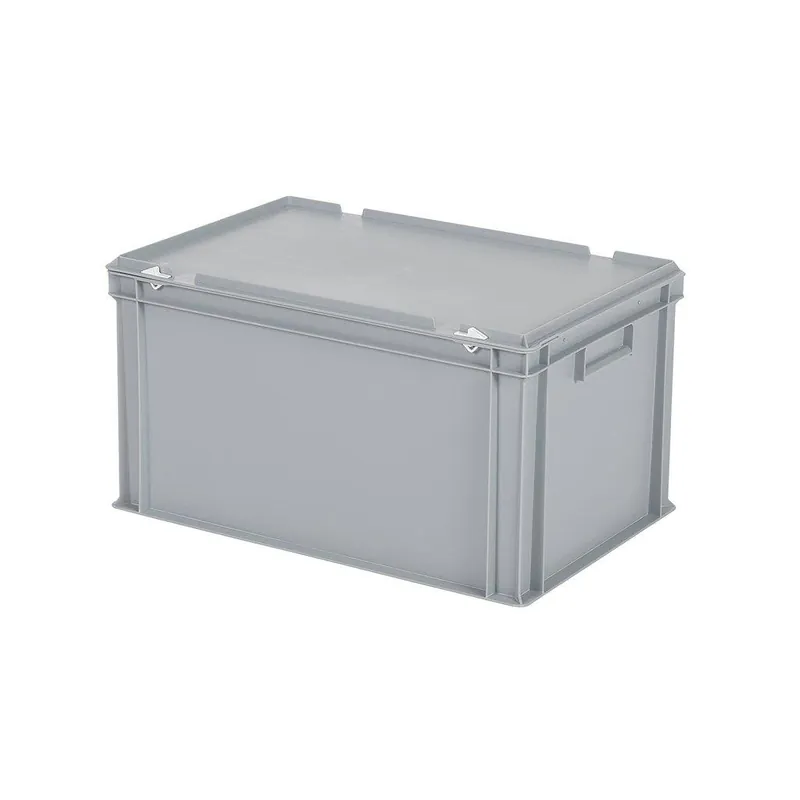 Stapelbak met deksel 600x400x335mm grijs