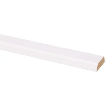 Koplat schuin MDF folie (1538) 12x37mm wit 260 cm.