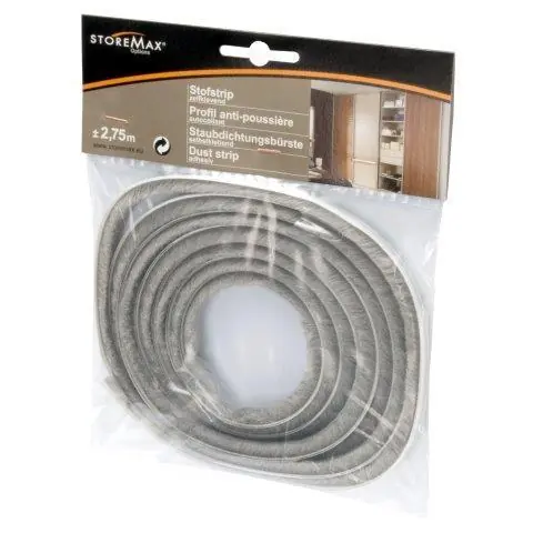 StoreMax Basic schuifdeur accessoires stofstrip grijs 2,75 meter