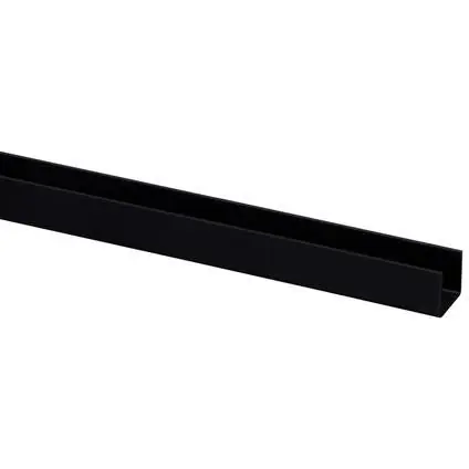 U-profiel kunststof (plaat < 18 mm) 18x21mm zwart 260 cm.