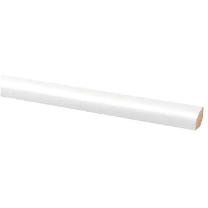 Kwartronde lat MDF folie 16x16mm wit 260 cm.