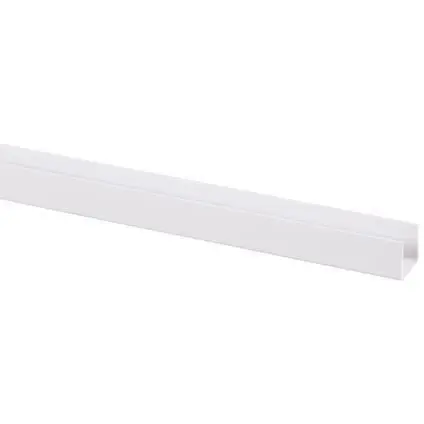 U-profiel kunststof (plaat < 15 mm) 15x18mm wit 260 cm.