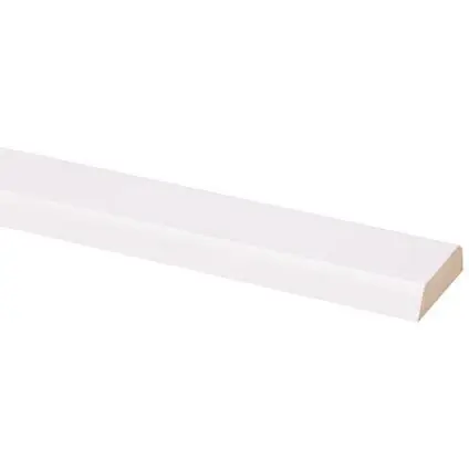 Koplat schuin MDF folie (1446) 12x45mm wit 260 cm.