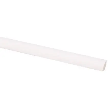 Kwartronde lat grenen gegrond 13x13mm wit 270 cm.
