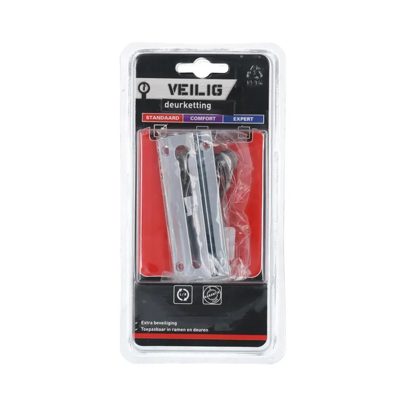 VEILIG deurketting 930B messing verchroomd