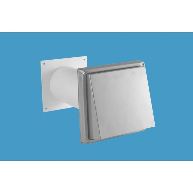 RVS Buitenrooster schuine kap 125 mm.