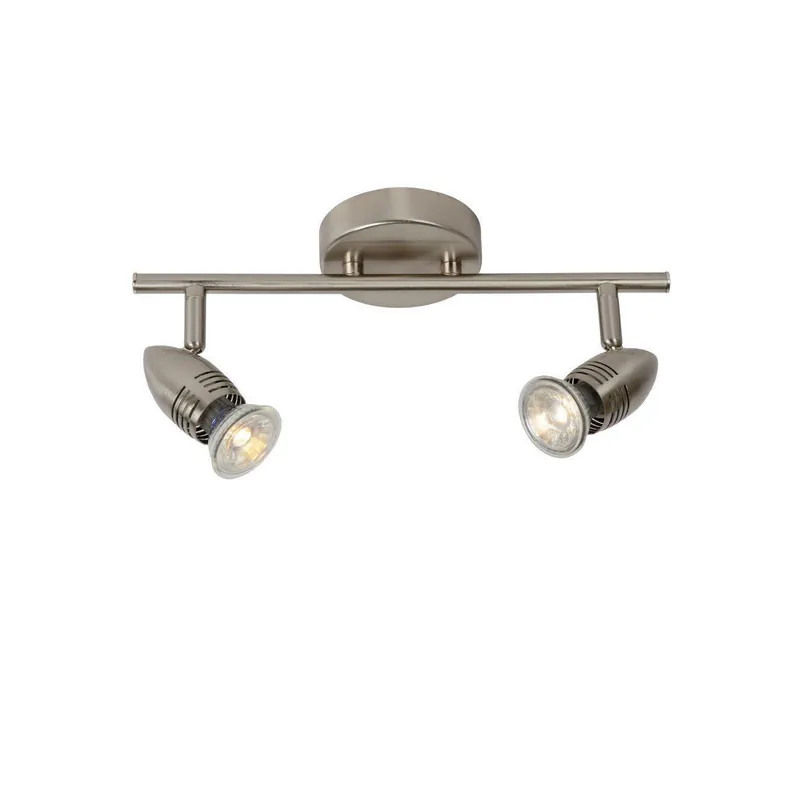 Lucide Caro-LED plafondspot LED GU10 2x5W 2700K mat chroom
