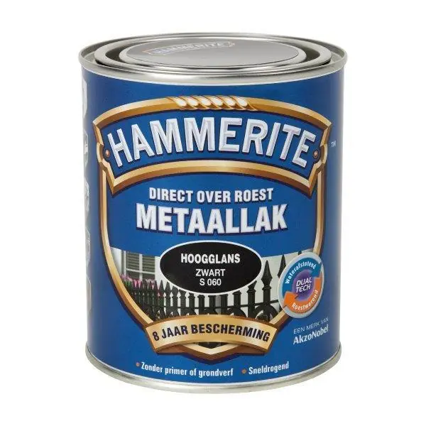 Hammerite metaallak hoogglans zwart S060 750ml