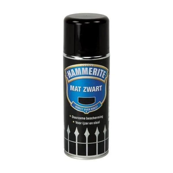 Hammerite metaallak spuitbus mat zwart 400ml
