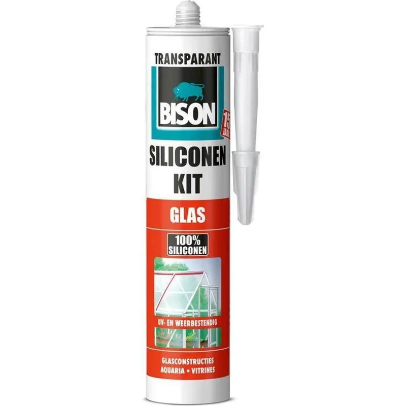 Bison siliconenkit glas 310 ml. transparant