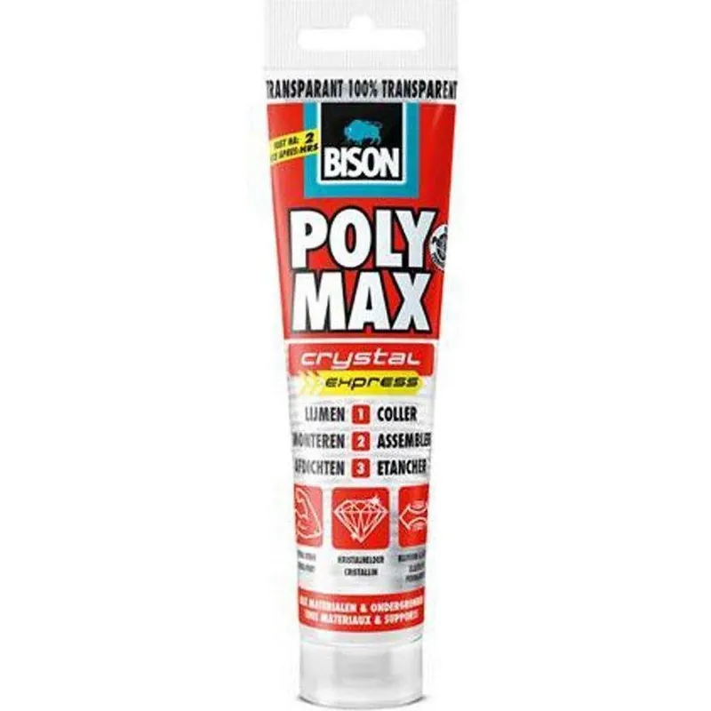 Bison Poly Max Crystal Express montagelijm 115g