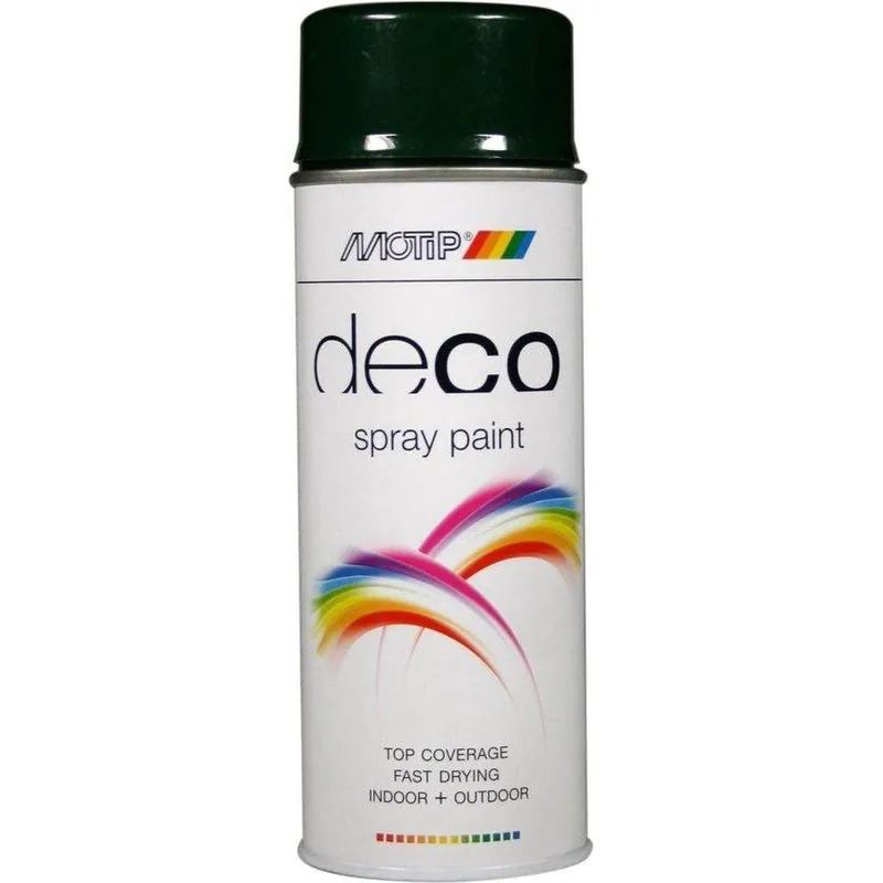 MoTip Deco spuitbus hoogglans RAL6009 donkergroen 400ml