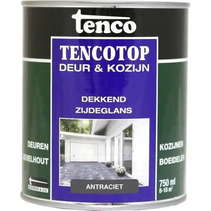 Tenco Top dekkend zijdeglans antraciet 750 ml.