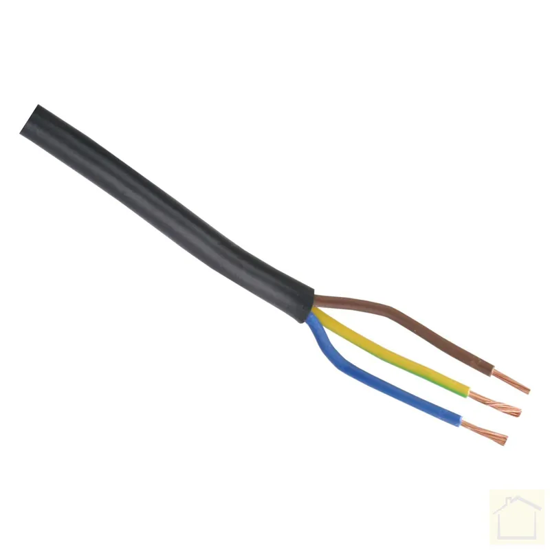 Huishoudsnoer VMVS, belastbaar tot 1200W 3 x 0.75 mm² 10 m zwart