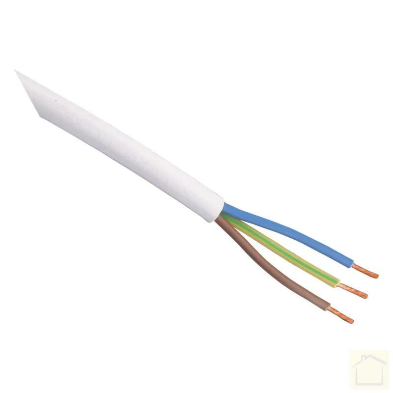 Huishoudsnoer VMVL 3 x 1.5 mm² 10 m wit