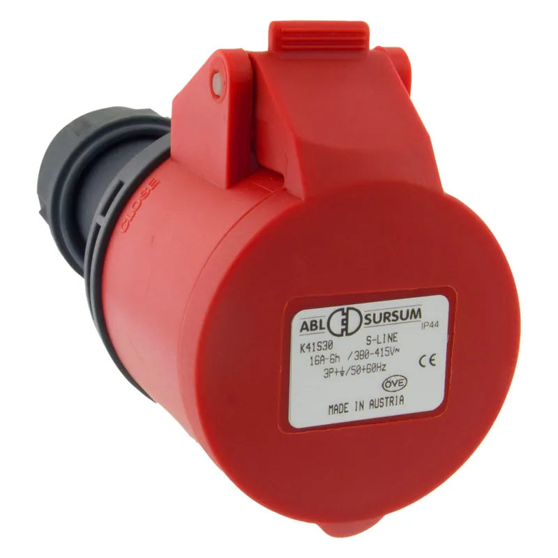 Contrastekker kracht, twist, 3-polig + aarde, 16A, IP44 rood