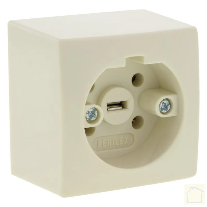 Contactdoos perilex, opbouw, 16A crème