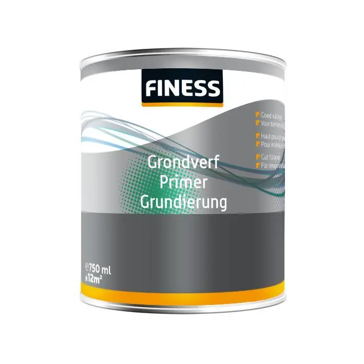 Finess grondverf binnen/buiten wit 250ml