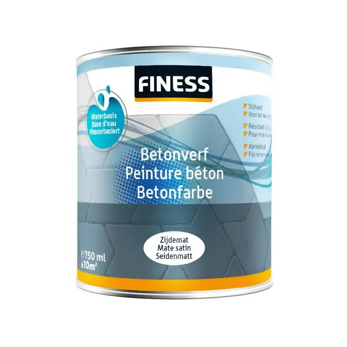 Finess betonverf acryl binnen/buiten antraciet 750ml