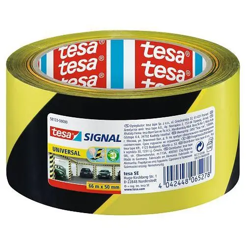Tesa waarschuwingstape rood/wit 50 mm. x 66 meter