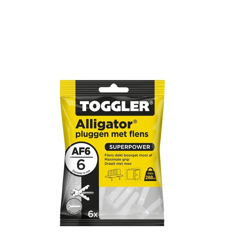 Toggler Alligator plug met flens AF6 (6 st.)