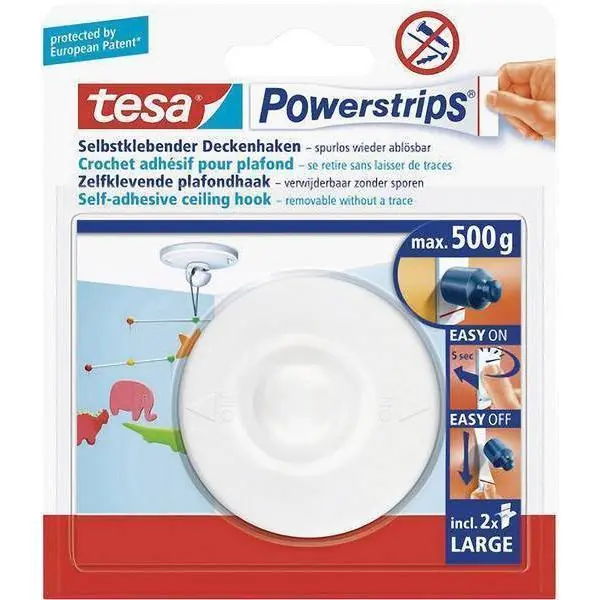 Tesa Powerstrips plafondhaak wit