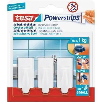 Tesa Powerstrips haken small Trendy wit