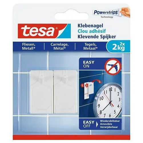Tesa klevende spijker tegel & metaal 2 kg. (2 stuks)