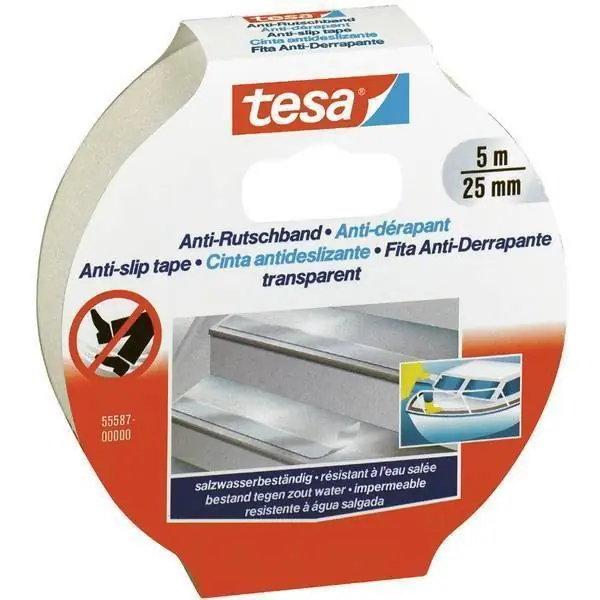 Tesa anti-slip tape 25 mm. x 5 meter transparant