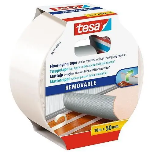 Tesa tapijttape verwijderbaar 50 mm. x 10 meter