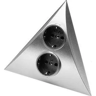 Hera hoekstopcontact 2-voudig RVS-Look