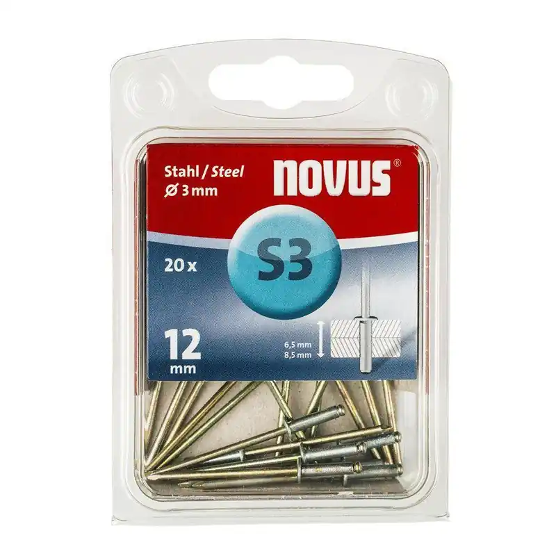 Novus blindklinknagel S3 X 1mm staal S3 (20 stuks)