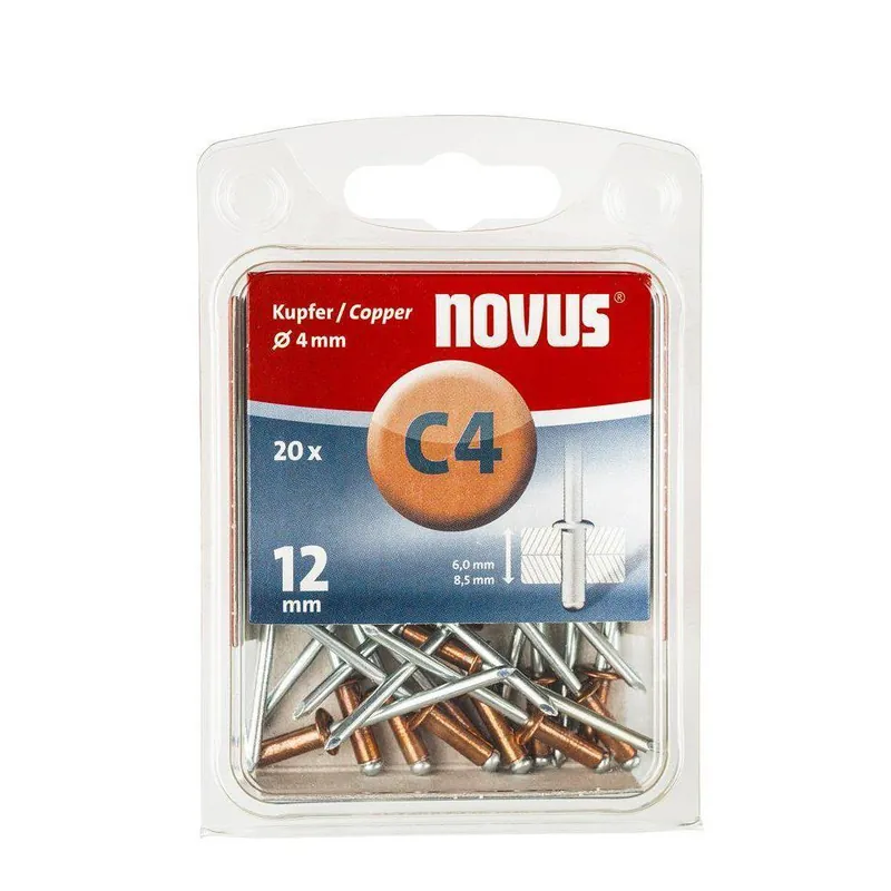 Novus blindklinknagel C4 X 12mm koper (20 stuks)