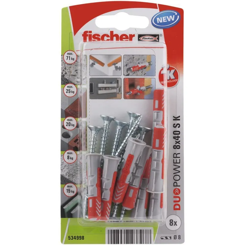 Fischer DUOPOWER 8x40 met schroef