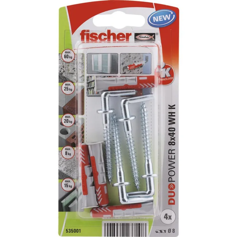 Fischer DUOPOWER 8x40 met winkelhaak