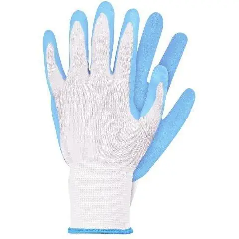 Werkhandschoenen latex lichtblauw maat S