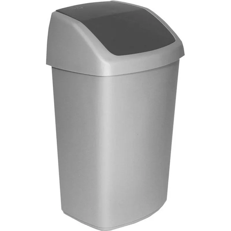 Curver swing bin 25 liter zilver / antraciet