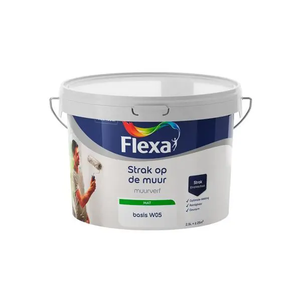 Flexa Strak op de Muur muurverf basis W05 2,5l
